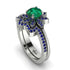 Round Emerald Flower Bridal Set - Michelle No. 66 image 1
