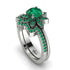Round Emerald Flower Bridal Set - Michelle No. 21 image 1