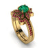 Round Emerald Flower Bridal Set - Michelle No. 49 image 1