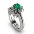 Round Emerald Flower Bridal Set - Michelle No. 6 image 1