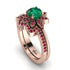 Round Emerald Flower Bridal Set - Michelle No. 50 image 1