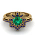 Round Emerald Flower Bridal Set - Michelle No. 64 image 2