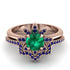 Round Emerald Flower Bridal Set - Michelle No. 65 image 2