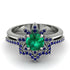 Round Emerald Flower Bridal Set - Michelle No. 66 image 2