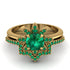Round Emerald Flower Bridal Set - Michelle No. 19 image 2