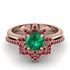Round Emerald Flower Bridal Set - Michelle No. 50 image 2