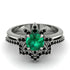 Round Emerald Flower Bridal Set - Michelle No. 36 image 2