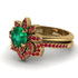 Round Emerald Flower Bridal Set - Michelle No. 49 image 3