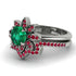 Round Emerald Flower Bridal Set - Michelle No. 51 image 3