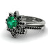 Round Emerald Flower Bridal Set - Michelle No. 36 image 3
