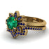 Round Emerald Flower Bridal Set - Michelle No. 64 image 3