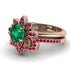 Round Emerald Flower Bridal Set - Michelle No. 50 image 3