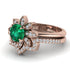 Round Emerald Flower Bridal Set - Michelle No. 5 image 3