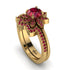 Round Ruby Flower Bridal Set - Michelle No. 55 image 1