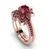 Round Ruby Flower Bridal Set - Michelle No. 56 image 1