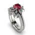 Round Ruby Flower Bridal Set - Michelle No. 12 image 1