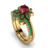 Round Ruby Flower Bridal Set - Michelle No. 25 image 1