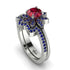 Round Ruby Flower Bridal Set - Michelle No. 72 image 1