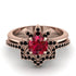 Round Ruby Flower Bridal Set - Michelle No. 41 image 2