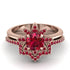 Round Ruby Flower Bridal Set - Michelle No. 56 image 2