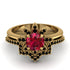 Round Ruby Flower Bridal Set - Michelle No. 40 image 2