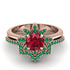 Round Ruby Flower Bridal Set - Michelle No. 26 image 2