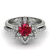 Round Ruby Flower Bridal Set - Michelle No. 12 image 2