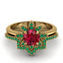 Round Ruby Flower Bridal Set - Michelle No. 25 image 2