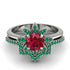 Round Ruby Flower Bridal Set - Michelle No. 27 image 2