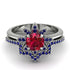 Round Ruby Flower Bridal Set - Michelle No. 72 image 2