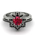 Round Ruby Flower Bridal Set - Michelle No. 42 image 2
