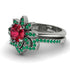 Round Ruby Flower Bridal Set - Michelle No. 27 image 3