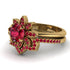 Round Ruby Flower Bridal Set - Michelle No. 55 image 3