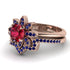 Round Ruby Flower Bridal Set - Michelle No. 71 image 3