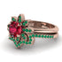 Round Ruby Flower Bridal Set - Michelle No. 26 image 3