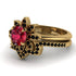 Round Ruby Flower Bridal Set - Michelle No. 40 image 3