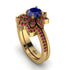 Round Sapphire Flower Bridal Set - Michelle No. 58 image 1