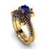 Round Sapphire Flower Bridal Set - Michelle No. 73 image 1