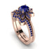Round Sapphire Flower Bridal Set - Michelle No. 74 image 1