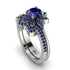 Round Sapphire Flower Bridal Set - Michelle No. 75 image 1