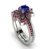 Round Sapphire Flower Bridal Set - Michelle No. 60 image 1