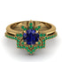 Round Sapphire Flower Bridal Set - Michelle No. 28 image 2