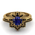 Round Sapphire Flower Bridal Set - Michelle No. 43 image 2