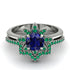 Round Sapphire Flower Bridal Set - Michelle No. 30 image 2