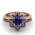 Round Sapphire Flower Bridal Set - Michelle No. 74 image 2