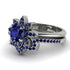 Round Sapphire Flower Bridal Set - Michelle No. 75 image 3
