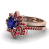 Round Sapphire Flower Bridal Set - Michelle No. 59 image 3