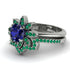 Round Sapphire Flower Bridal Set - Michelle No. 30 image 3