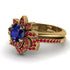 Round Sapphire Flower Bridal Set - Michelle No. 58 image 3