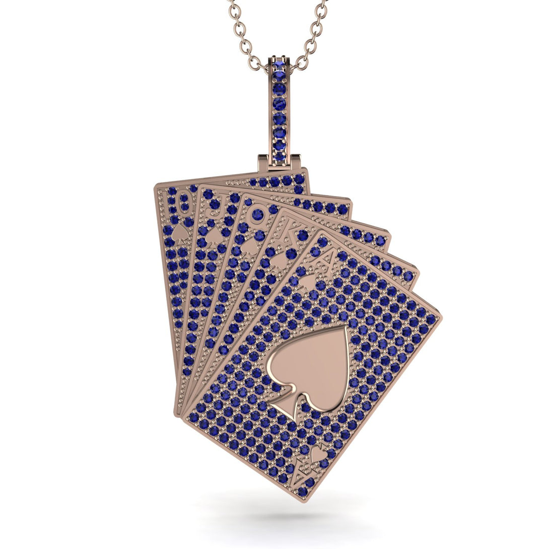Royal Flush Poker Sapphire Necklace - Jose No. 14